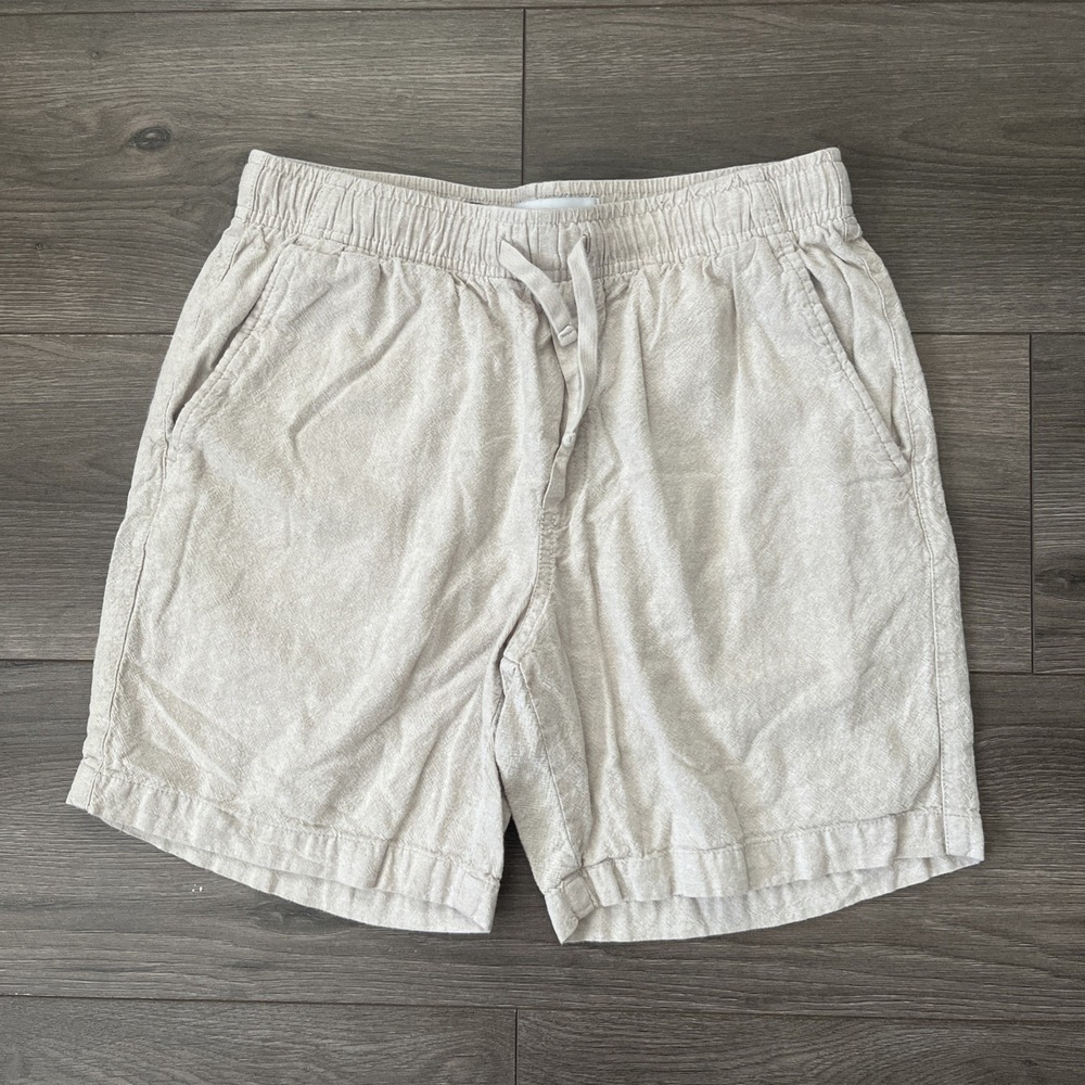 Old Navy Jogger Linen Blend Shorts Mens XS Khaki Drawstring
